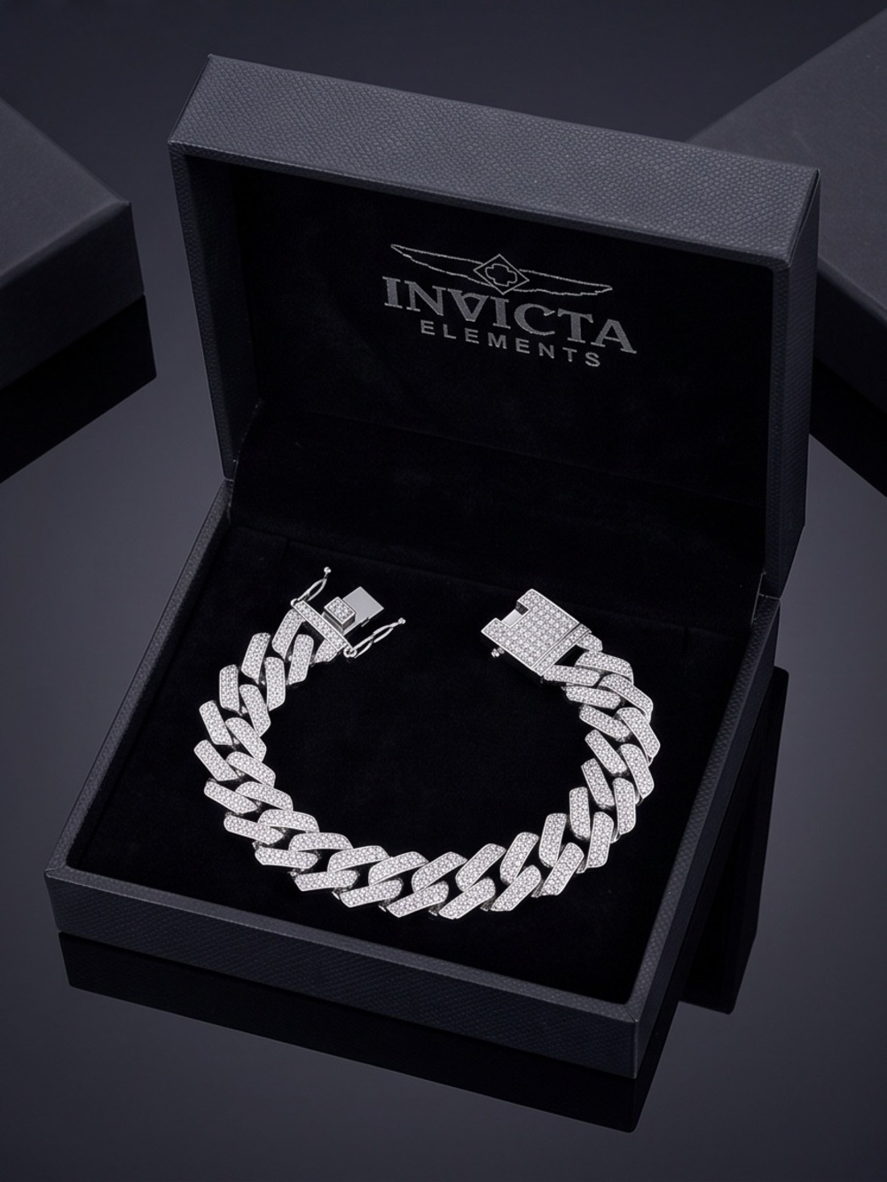 Men's Invicta Elements Cuban link Bracelet withCZ Pav’e